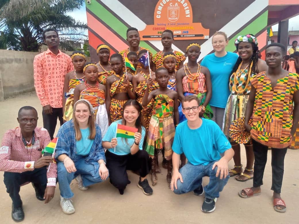 Cultural display with international visitors